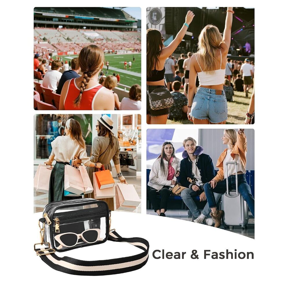 Clear Crossbody Bag Stadium Approved, Clear Purses for Women, Small Clear - Picture 6 of 6